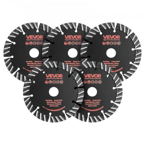 Diamond Blades 133 mm, 5-Pack Wall Chaser Saw Blade Cutting Blade, 20 mm Arbor, High-Hardness Diamond Segments, 65Mn Steel Core, Dry Wet Cutting, Clean Edges for Concrete Brick Stone Cement