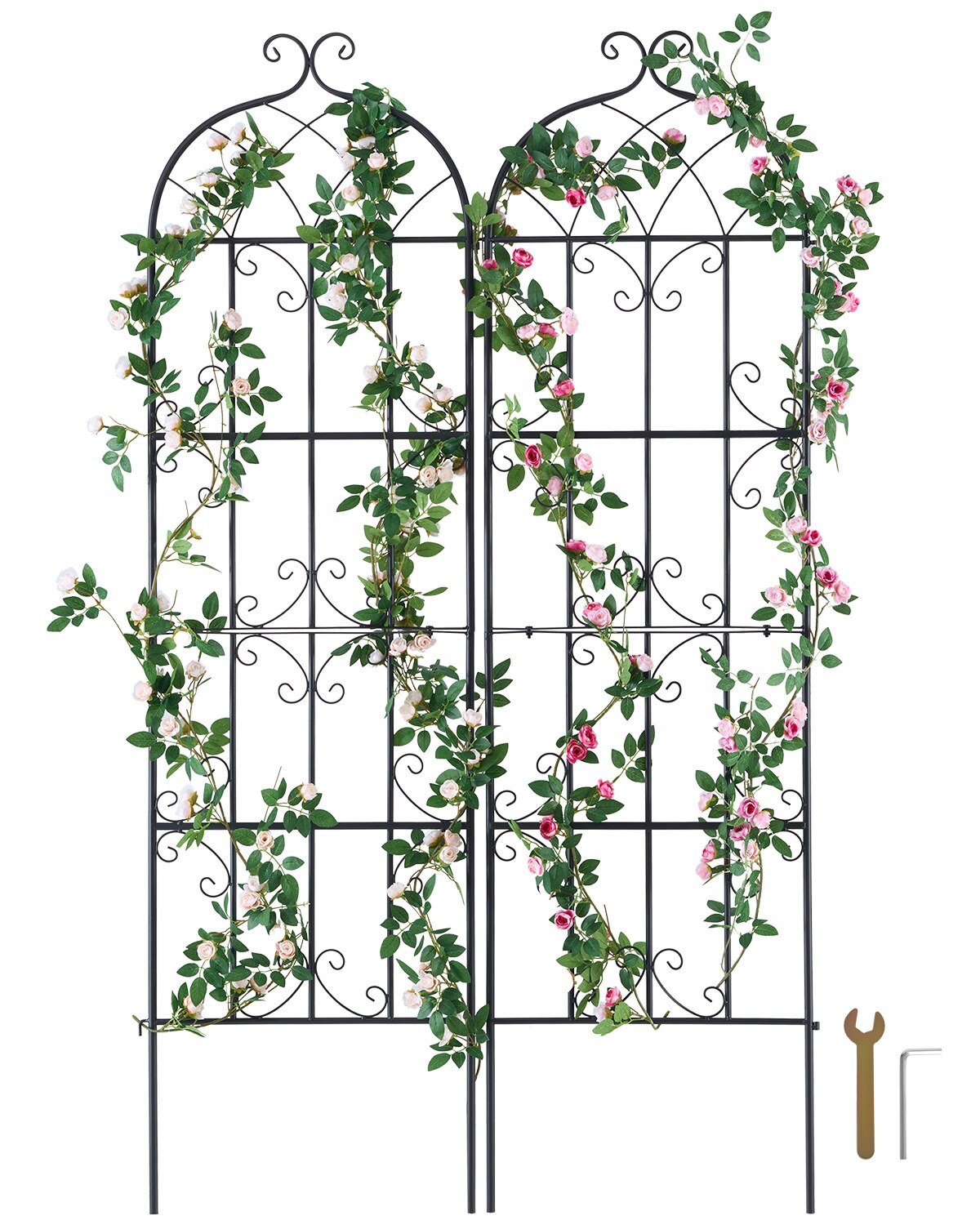 Aiavõre ronitaimedele, 180,3 x 50,8 cm, 2 pakki roostekindlat metallist aialillevõret