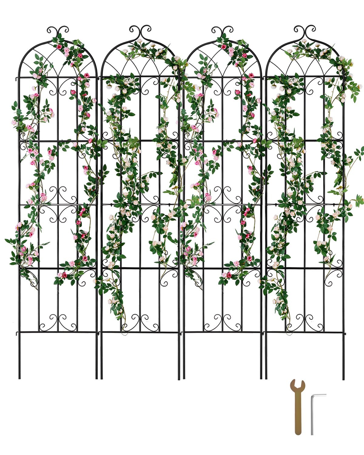 Aiavõre ronitaimedele, 221 x 50,8 cm, 4 pakki roostekindlat metallist aialillevõret