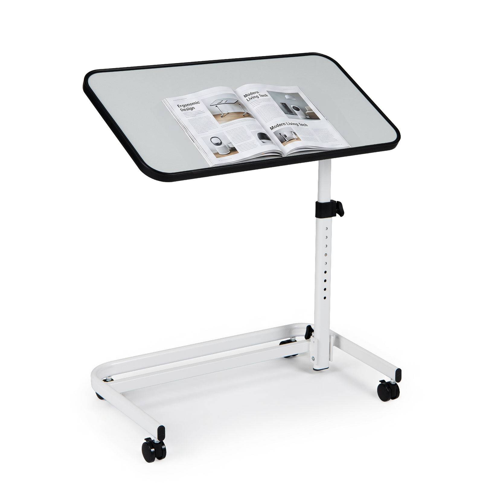 Voodilaud ratastel, lauaplaati saab mitme nurga alla kallutada; imetamislaud 80 x 39,2 x 73-93 cm