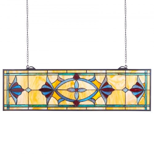 Vitraažakna paneel, 813 x 250 mm, Tiffany stiilis rippuv aknapaneel ketiga