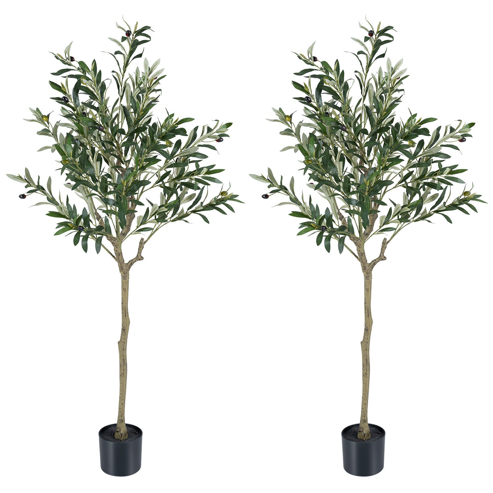 Kunstoliivipuud, 2 tk, 150 cm, 24 oliivi ja 576 siidlehte