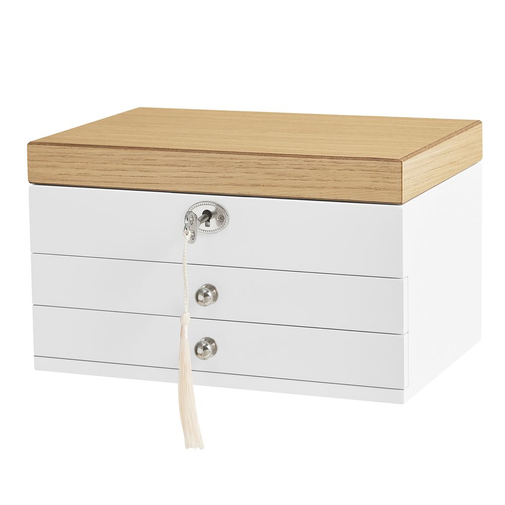 Elegantne ehtekarp peegliga valge