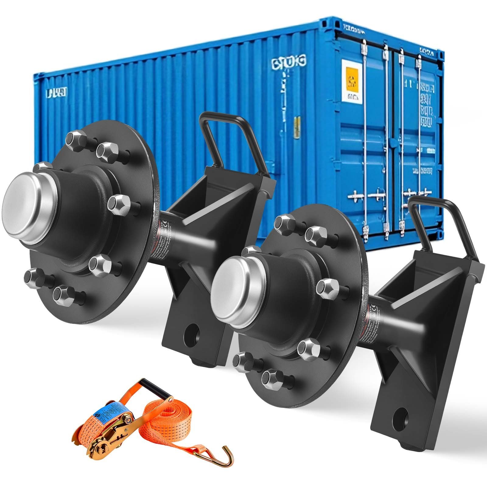 Transpordikonteineri rataste 8-küüniseline rataste komplekt, turvaline transport dokki