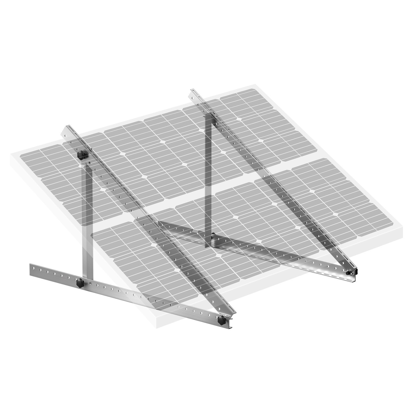 Päikesepaneeli reguleeritavad kinnitusklambrid, 127 cm, kaldenurk 0-90°, 100-550 W paneelidele