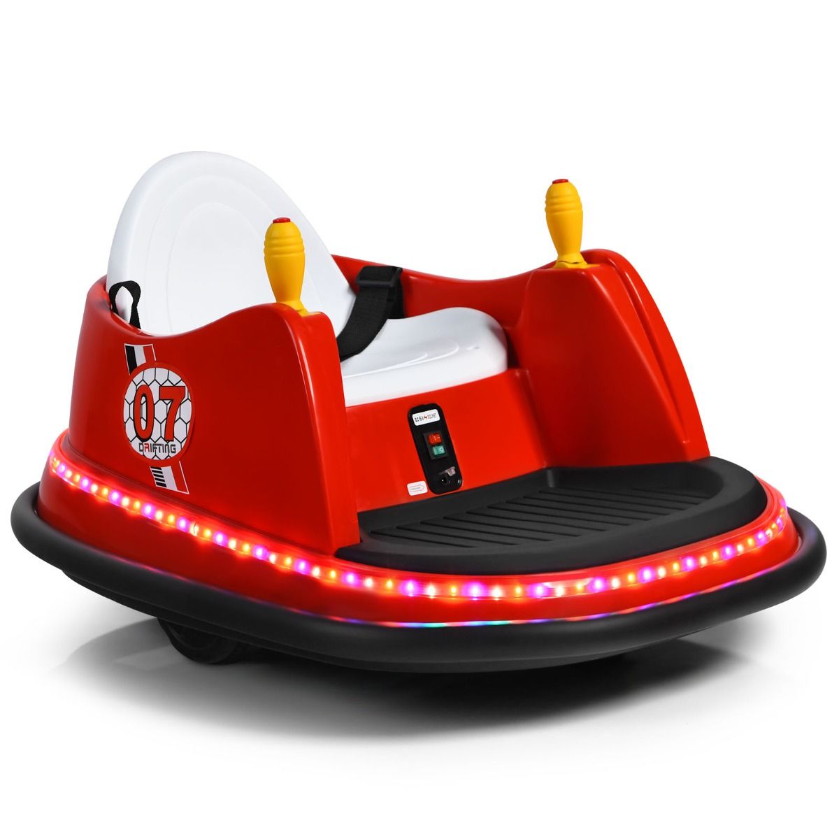 Laste kaitserauaga auto 6V elektriline põrkeraua auto vilkuvate tuledega 57 x 75 x 42 cm punane