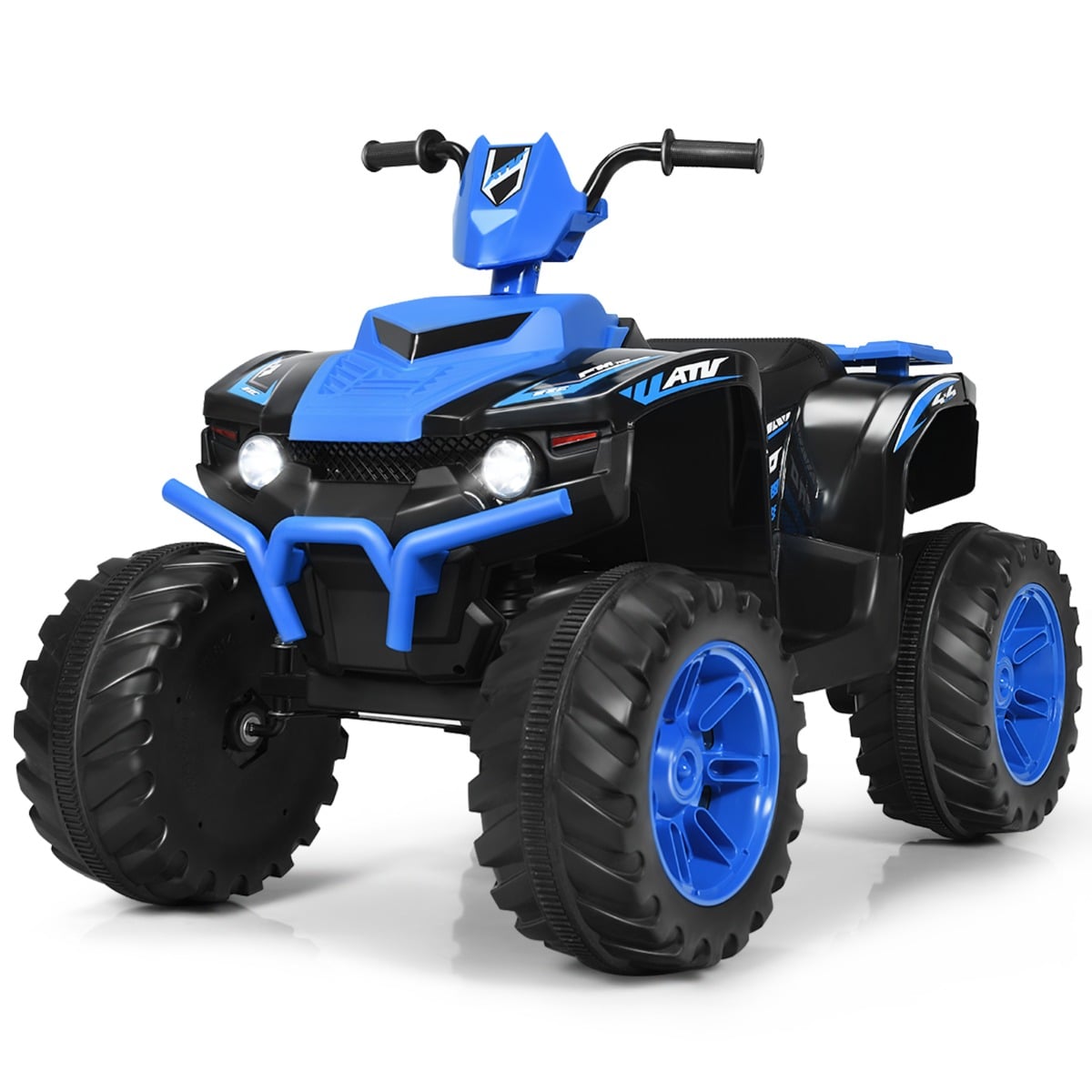 Esitulede, muusika ja signaaliga 12V laste elektri-ATV (kiirus 2,8–5 km/h, alates 3. eluaastast), sinine
