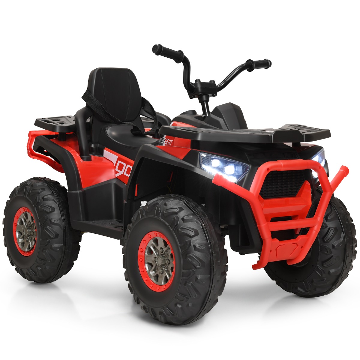 Esituledega 12V akutoitel laste krossi-atv ja neljarattaline elektriauto lastele alates 3. eluaastast, punane
