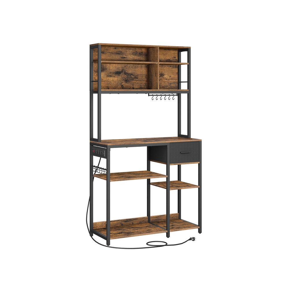 Köögiriiul pistikupesade ja riidest sahtliga 40 x 80 x 180,4 cm, vintage pruun