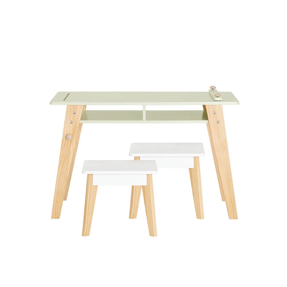 Lastetoa lauakomplekt roheline/beez