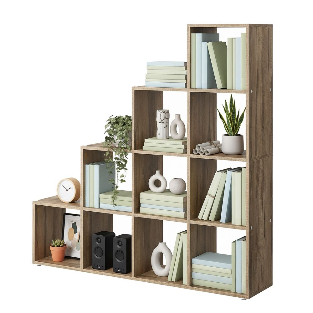 Raamaturiiul avatud sektsioonidega, 29 x 129,5 x 129,5 cm , kaamelipruun