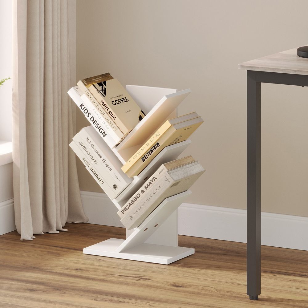 Raamaturiiul 5 taset, puukujuline põrandariiul, nurgariiul ruumisäästlik