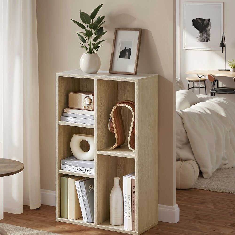 Raamaturiiul 5 riiuliga, raamaturiiul, vitriinriiul, 50 x 80 x 24 cm (L x K x S), valge LBC25WT