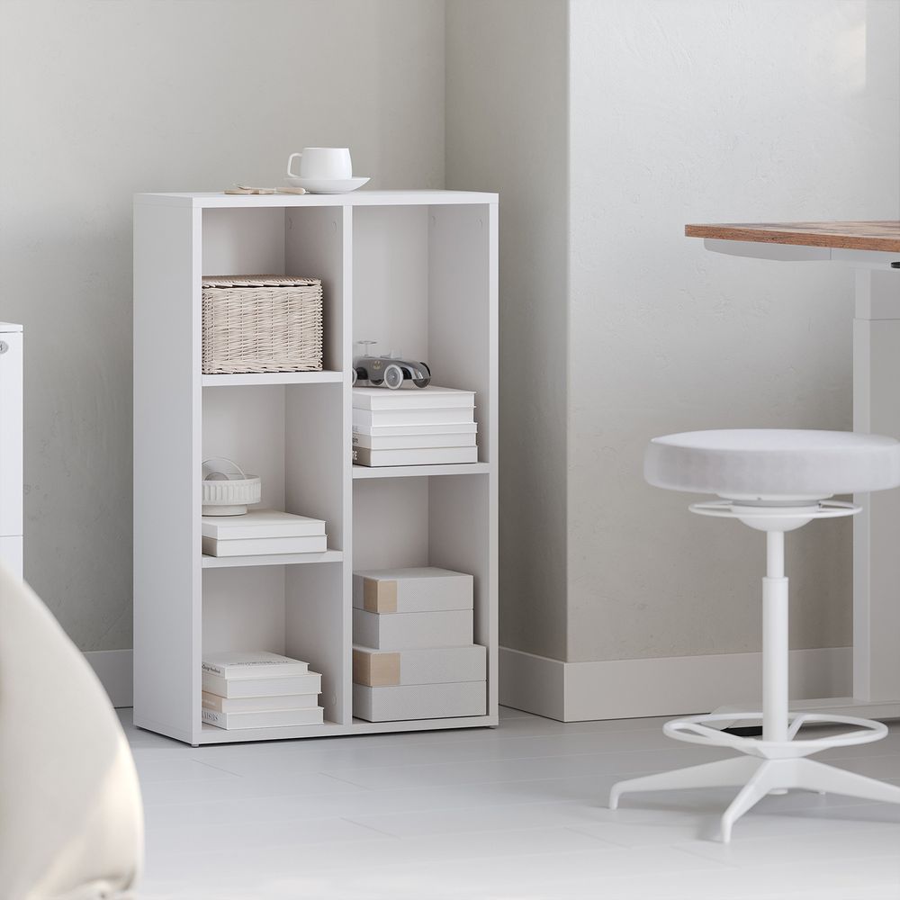 Raamaturiiul 5 riiuliga, raamaturiiul, vitriinriiul, 50 x 80 x 24 cm (L x K x S), valge LBC25WT