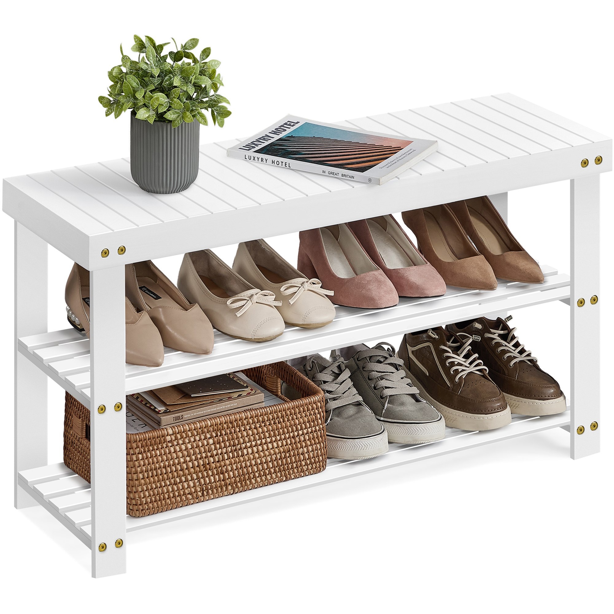 Jalanõupink, 3 tasandiga, 90 x 45,3 cm, pilvevalge