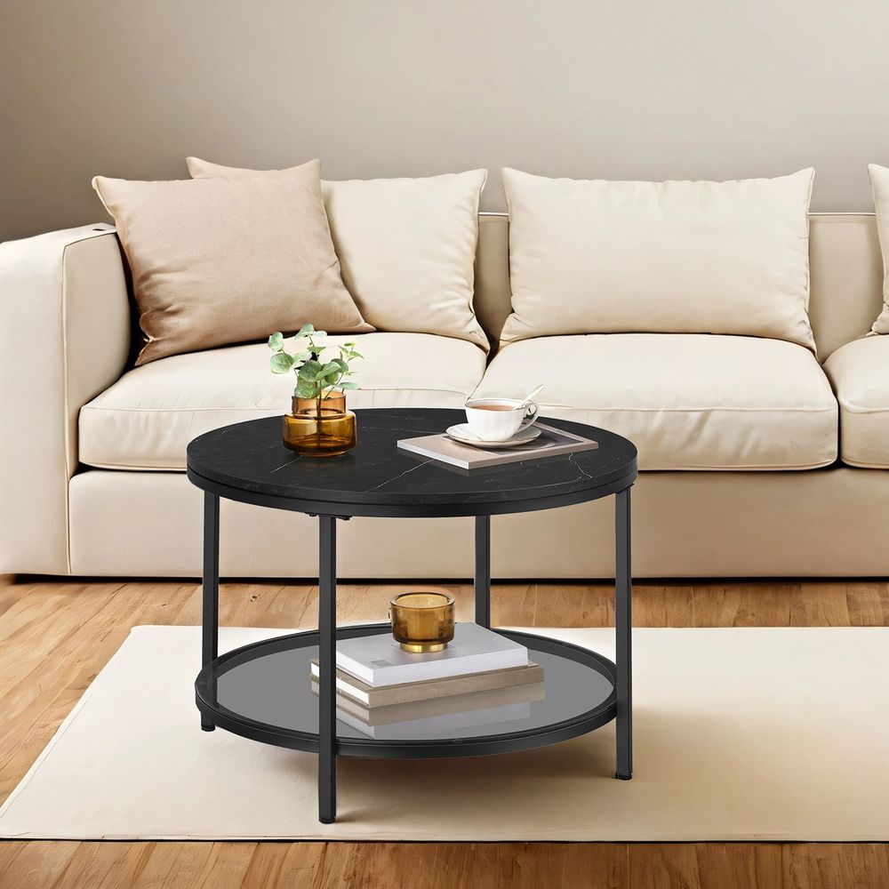 Diivanilaud 2 tasapinnaga klaasist pealispinnaga, marmor, must-tindimust