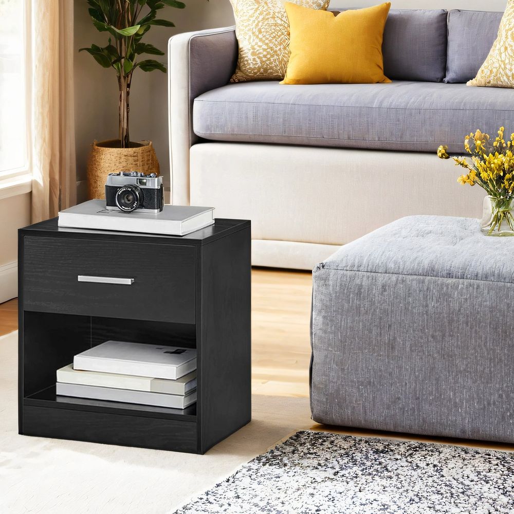 Öökapp, 2-osaline komplekt, abilaud, sahtliga, käepidemega, avatud riiul, diivanilaud, magamistuppa, elutuppa