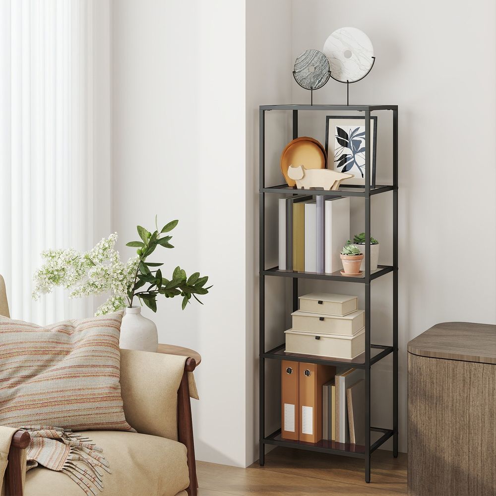 Põrandariiul, raamaturiiul, vannitoariiul, 5 tasandit, köögiriiul, kitsas, riiul, vannitoariiul, elutuppa, magamistuppa, kabinetti, karastatud klaas, terasraam