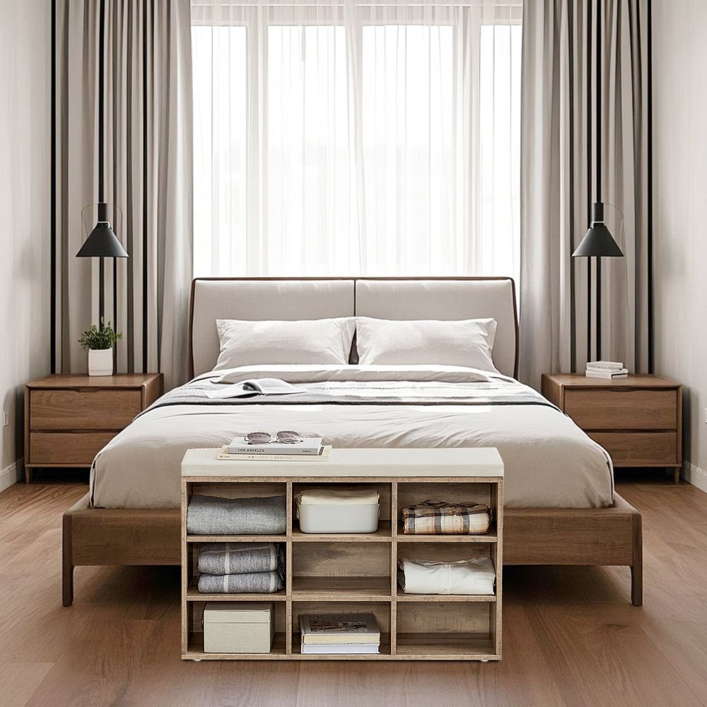 Kingapink, kingariiul istumisalusega, panipaigaga pink, padi, 9 sektsiooni, reguleeritavad riiulid, elutuppa, koridori, 30,3 x 78,5 x 48 cm, vintagepruun LHS009B01