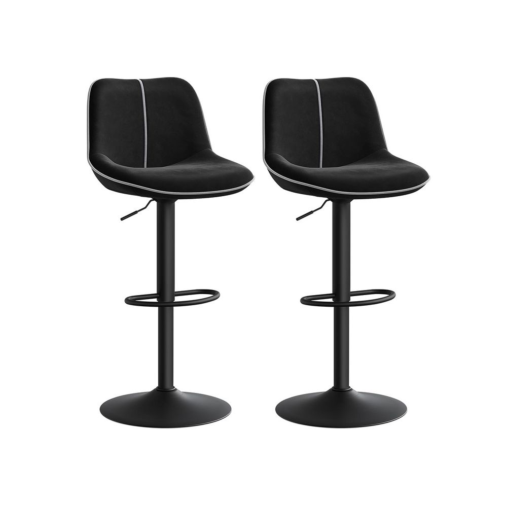 2 baaritooli komplekt, kõrgusega reguleeritavad baaritoolid, pöörlevad köögitoolid, ergonoomilise seljatoega, samet, köögisaarele, kodubaarile, modernne, tindimust