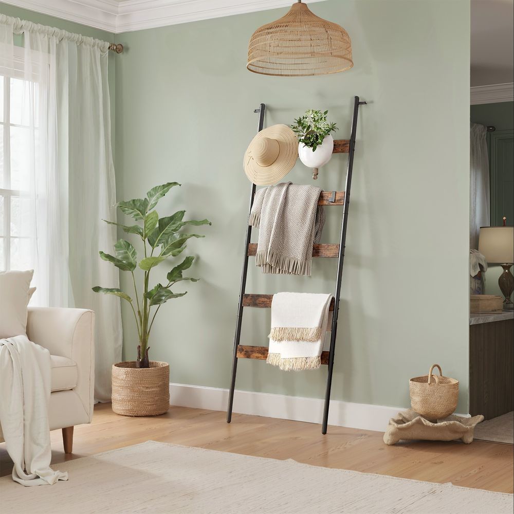 Rätikuredel, rätikuriiul, redelriiul, kaldega riiul 5 pulgaga, 65 cm lai, kaldus, rätikute, sallide, tekkide jaoks, terasraam, tööstusdisain