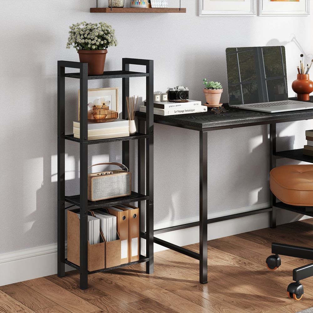 Riiul, raamaturiiul, põrandariiul, DVD-riiul, 4 tasandiga, kontoririiul, avatud riiulid, kontorisse, elutuppa, magamistuppa, kööki, 24 x 40 x 107 cm