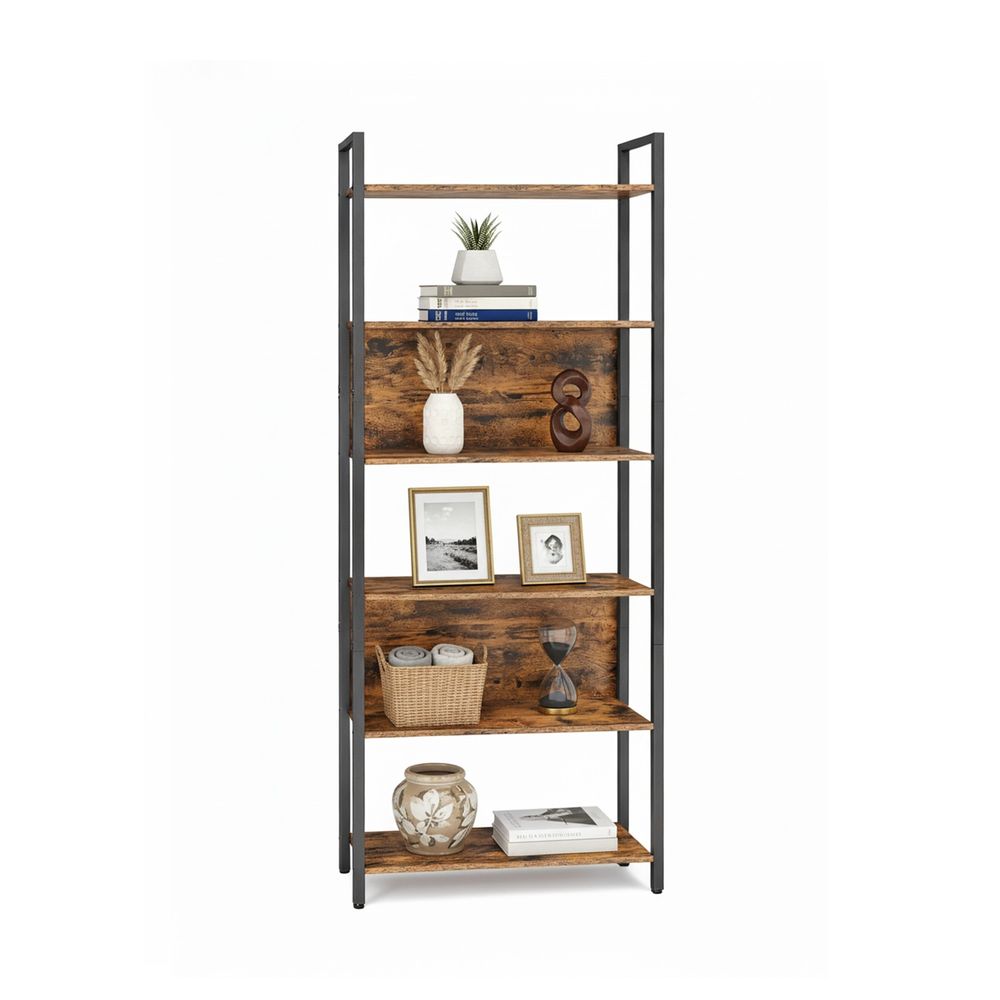 Raamaturiiul 6 riiuliga, 60 x 24 x 186 cm, vintage pruun