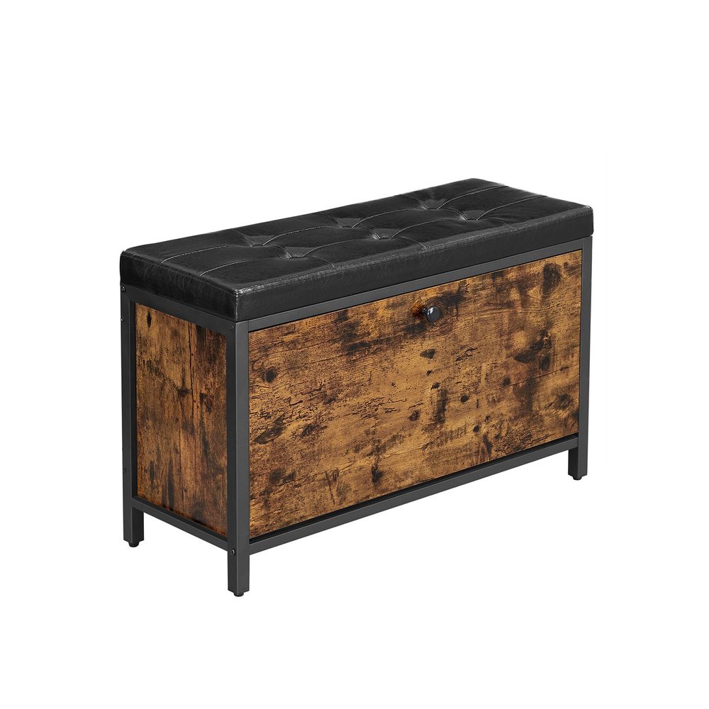 Jalanõudekapp pehmenduse 80x30x51cm vintage pruun/must