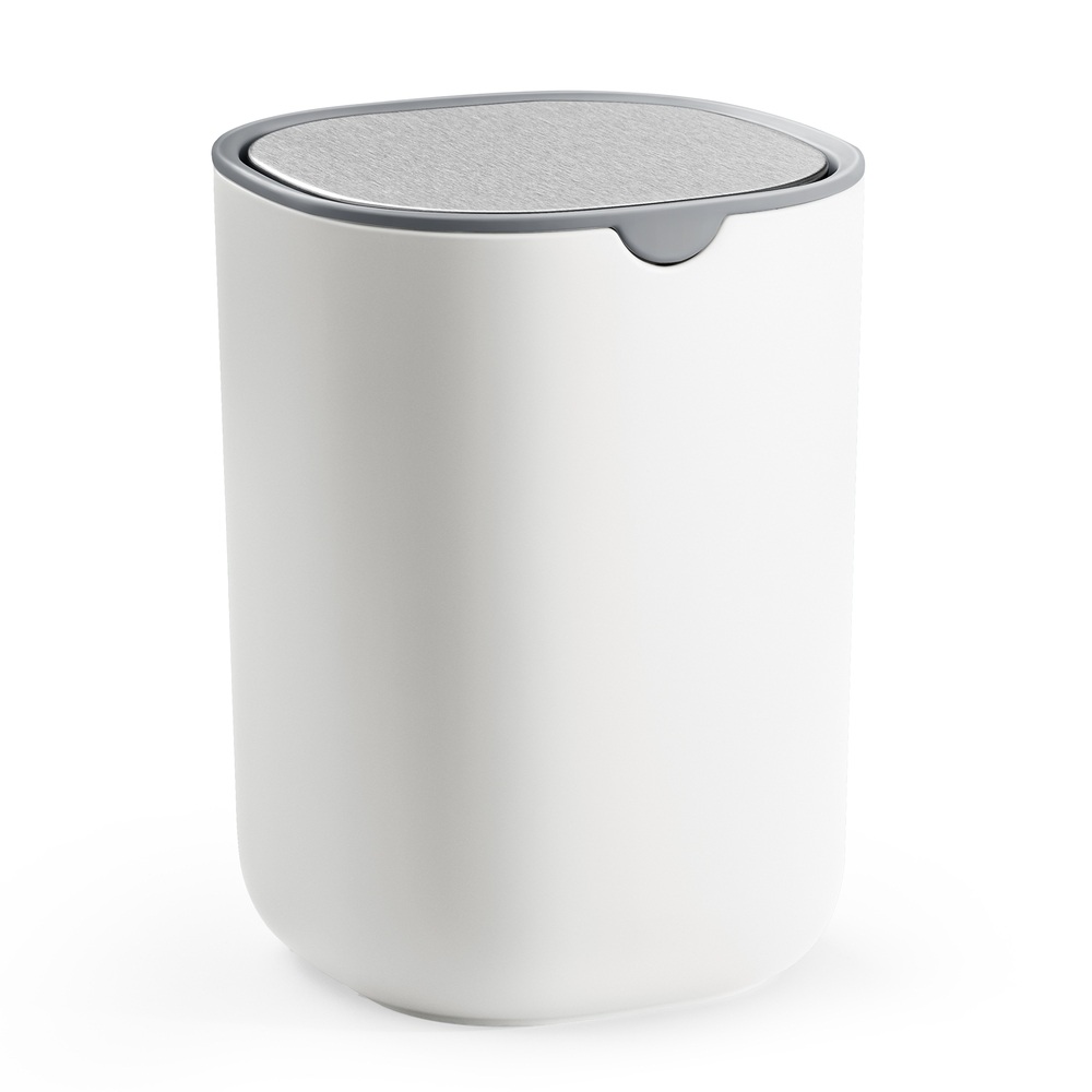 Väike prügikast, terasest, 1,5L, valge