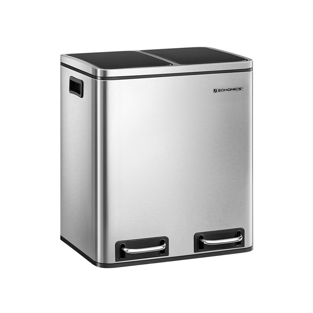 Prügikast 41x36x47cm (2 x 15L) hõbedane