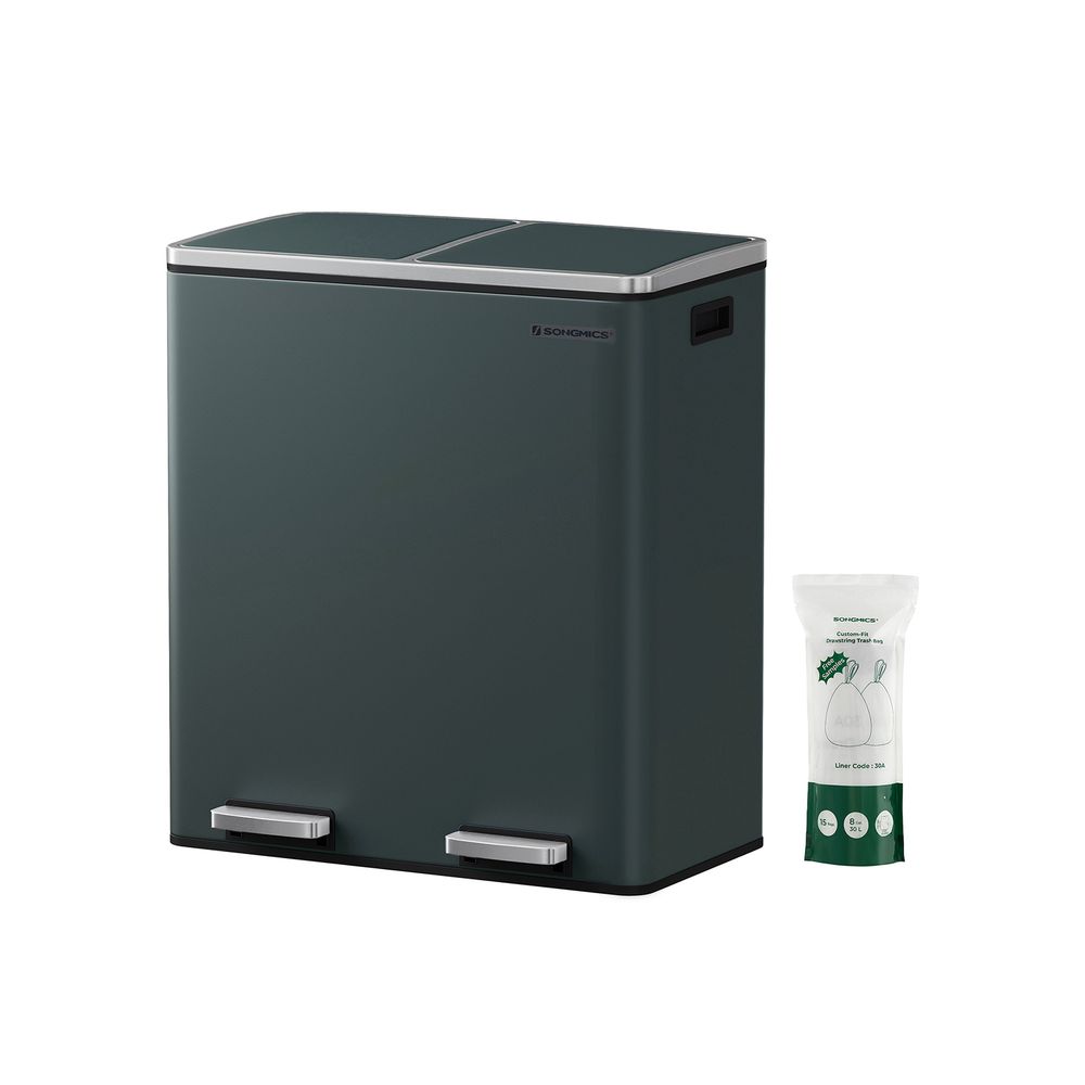 Prügikast 58,6x32x65cm (2 x 30 L) tumehall