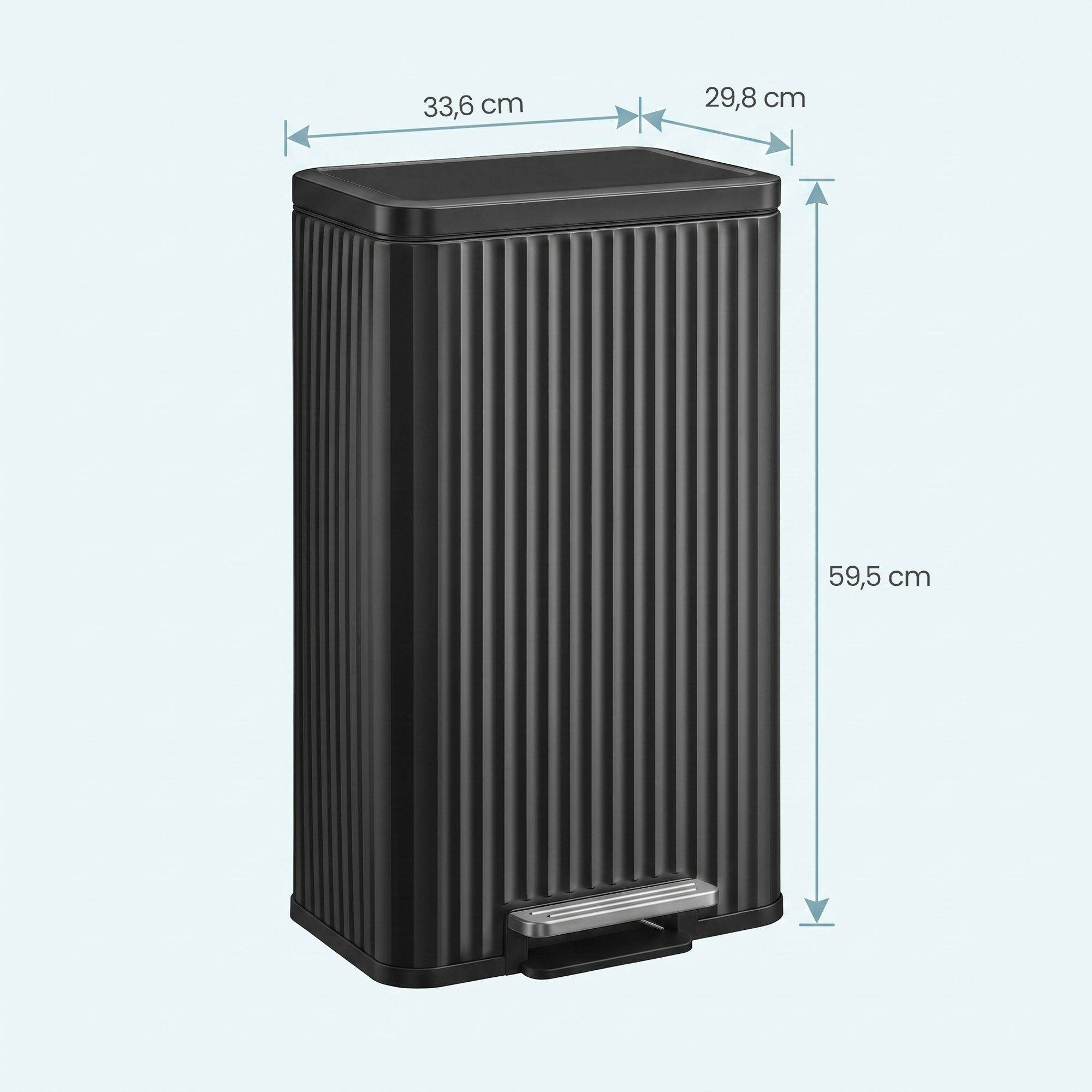 Köögiprügikast pedaali, kaane ja eemaldatava sisemise ämbriga, 30 L, must
