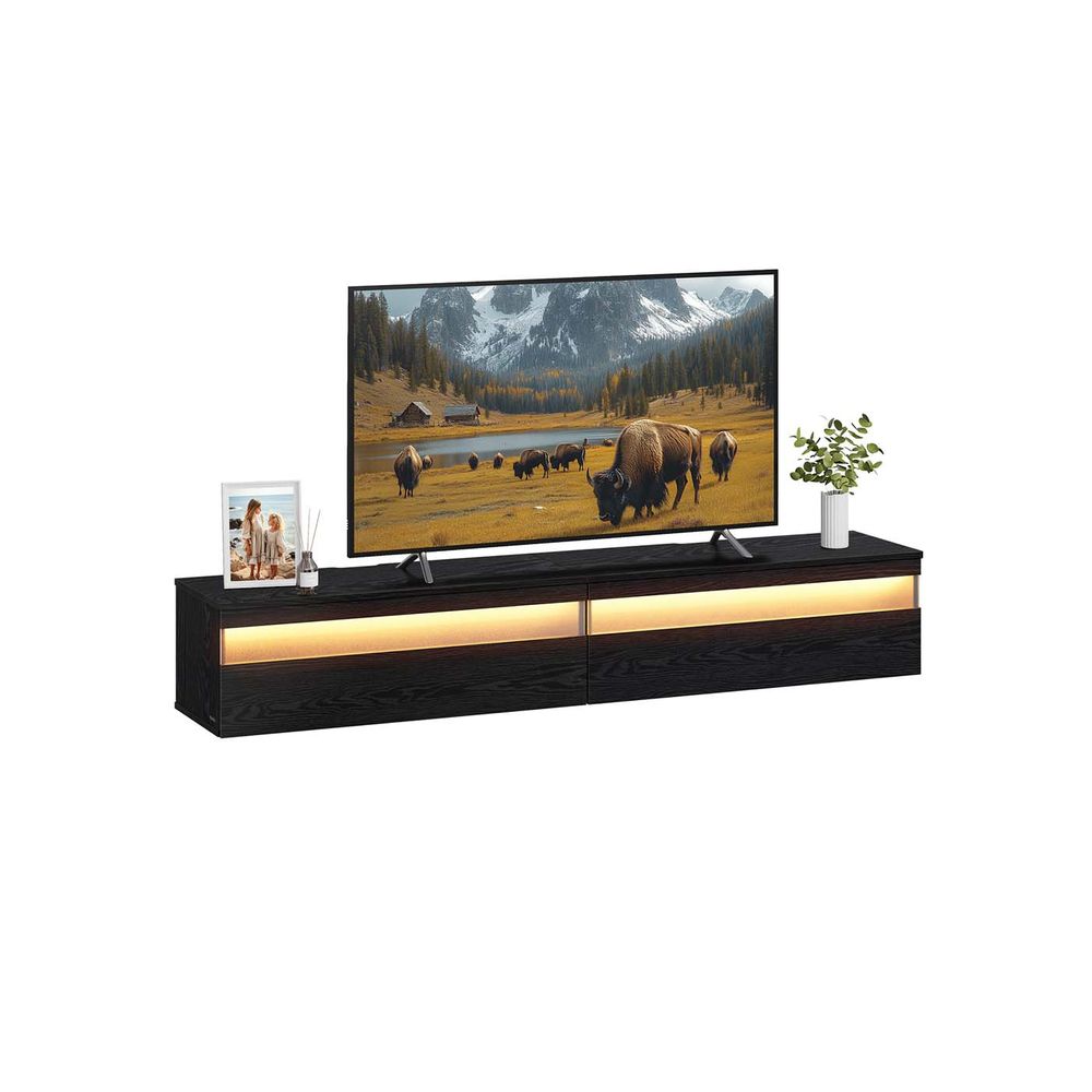 TV-alus, TV-kapp rippuv, rippkapp elutoa sein, erinevatele teleritele, telerikapp, elutuppa, moodne, 147 x 35 x 30 cm, eebenimust LTV133B02