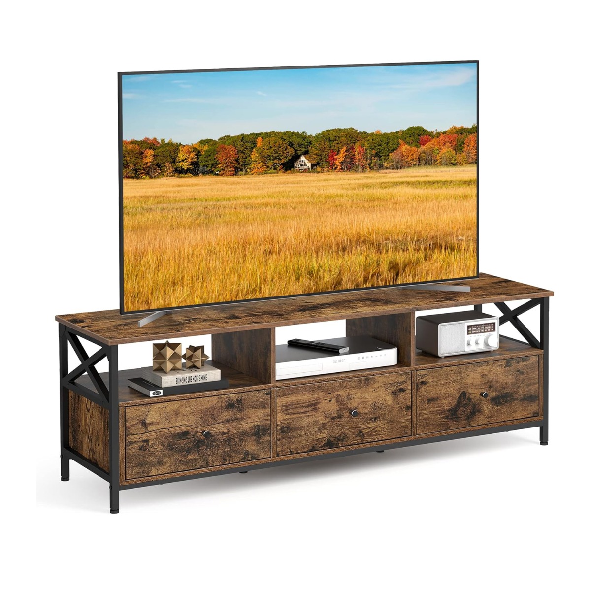 TV-alus vintage 147x40x50 cm pruun/must