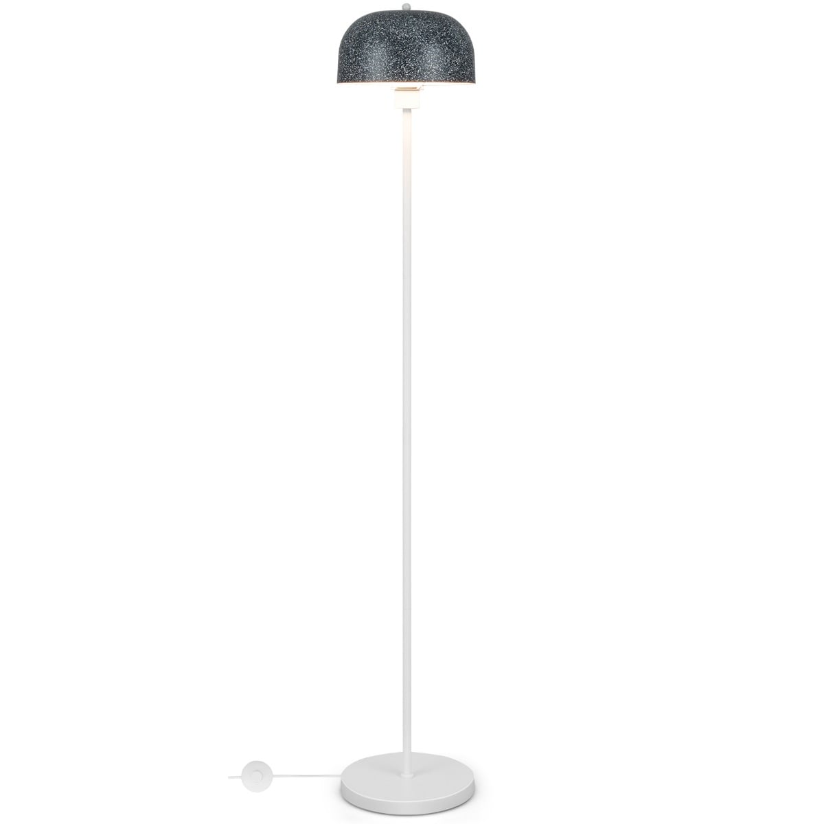 Jalalüliti, E27 sokli ja kangast lambivarjuga põrandalamp ning stiilne elutoa valgusti (kõrgus 146 cm), hall