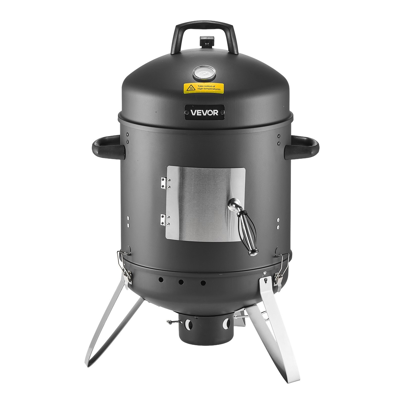 Söesuitsuahi, 406 mm vertikaalne söegrill, kaetud terasest grillsuitsuahi 2 grillrestiga