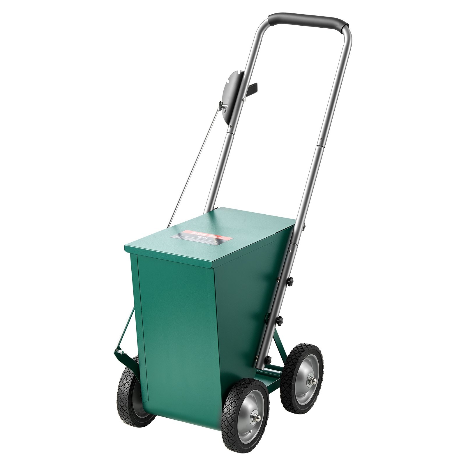 Terasest kuiva kriidipulbri märkimismasin standardväljakutele, pulbrimahutavus 22,7 kg, joone laius 50–100 mm, 4 tugevat ratast, selge ühtlane märgistus ja ühe inimese poolt lihtsalt lükatav