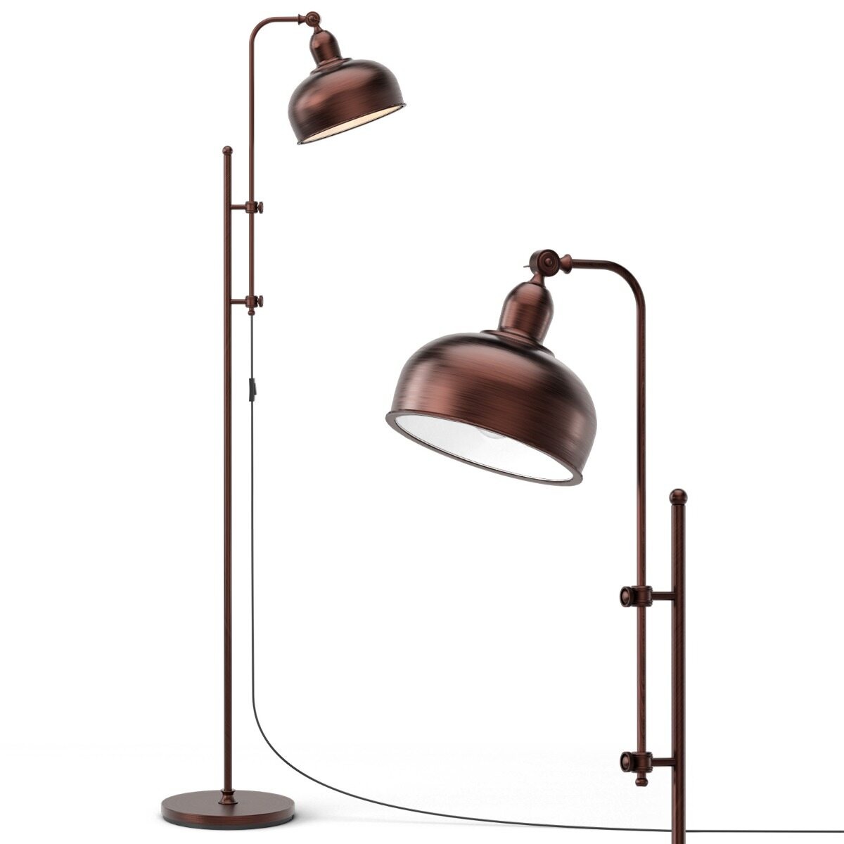 Rustikaalne pronksitoonis metallraamiga lamp elutuppa, magamistuppa ja kontorisse