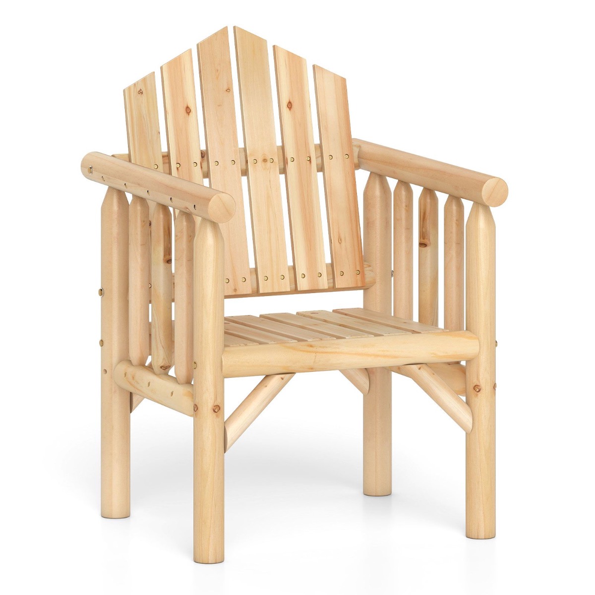 Õues kasutatav puidust käetugedega tool puidust terrassitool käetugedega ja kaldu kõrge seljatoega naturaalne