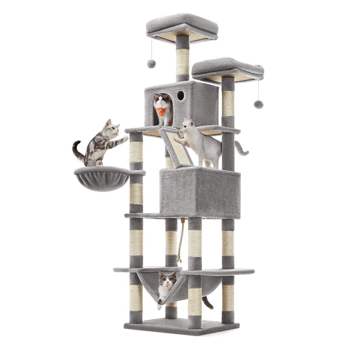 Kassi kraapimispuu, XL , kõrgusega 206 cm, hall