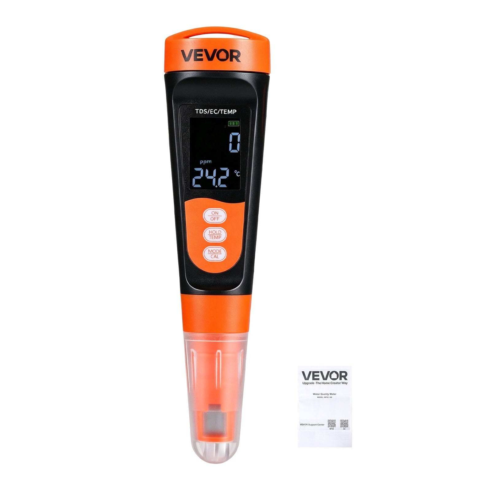 TDS-meeter, mõõtepiirkond 0-9990 ppm, EC (juhtivus) / TDS (ppm) mitmeparameetriline mõõtmine