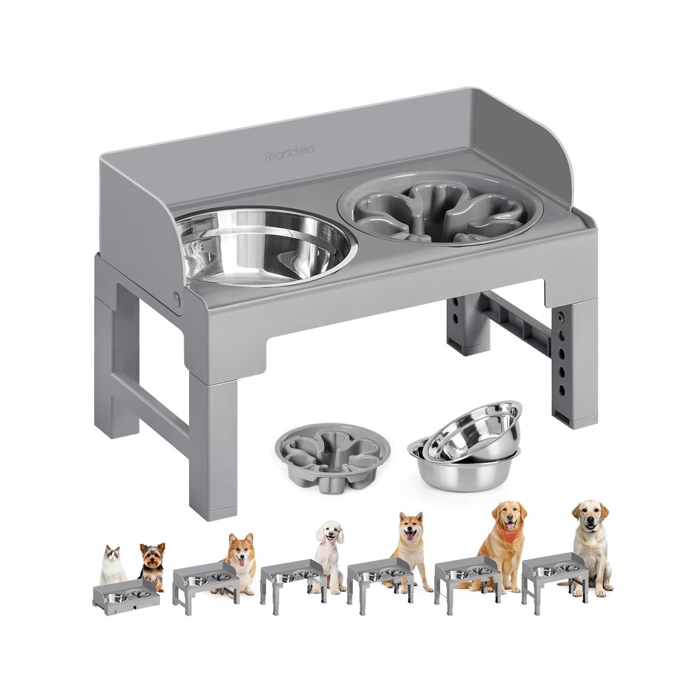 Kõrgendatud koerakauss, söögikauss alusega, reguleeritava kõrgusega