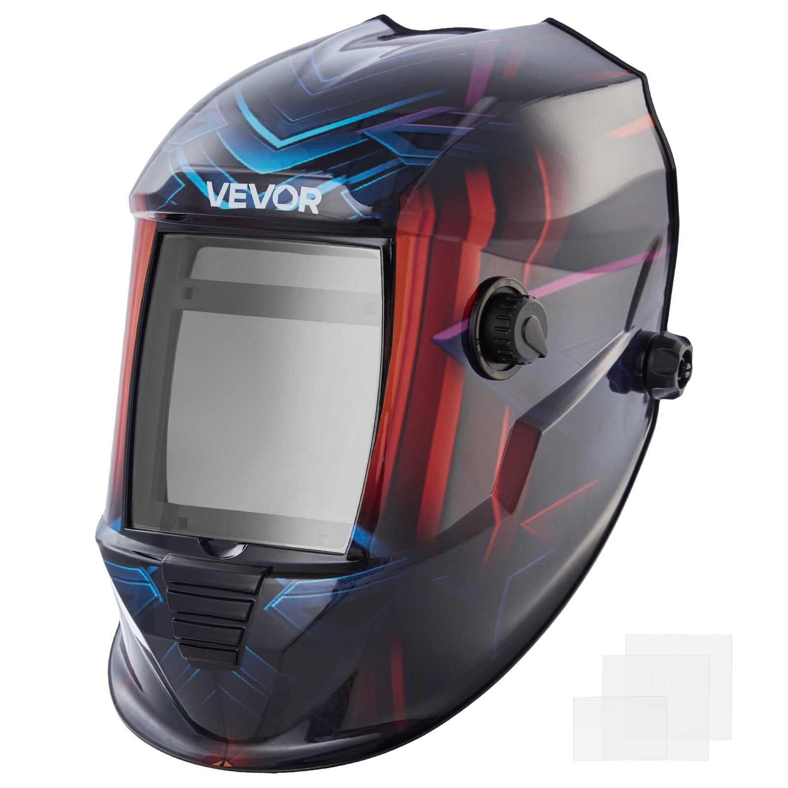 Keevitusmask automaatselt tumeneva värviga, 100 x 80 mm keevituskapuuts päikeseenergial
