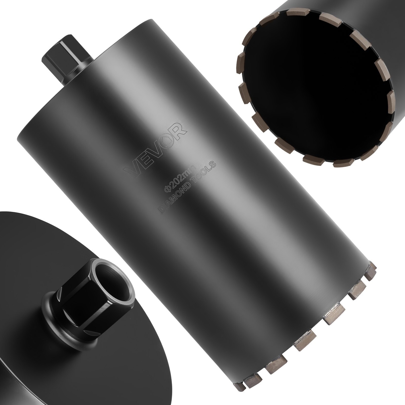 Südamikpuur, läbimõõt 203 mm, puurimissügavus 356 mm, sisekeere 1-1/4 tolli-7, täppiskeevitustehnoloogia, märgteemantsüdamikpuur raudbetooni, punaste telliste ja müüritise jaoks