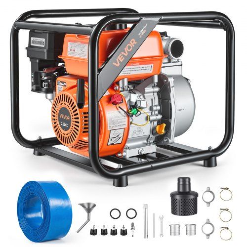 Bensiinimootoriga veepump, 50,8 mm, 537,5 l/min 7 hj poolreostusvee ülekandepump