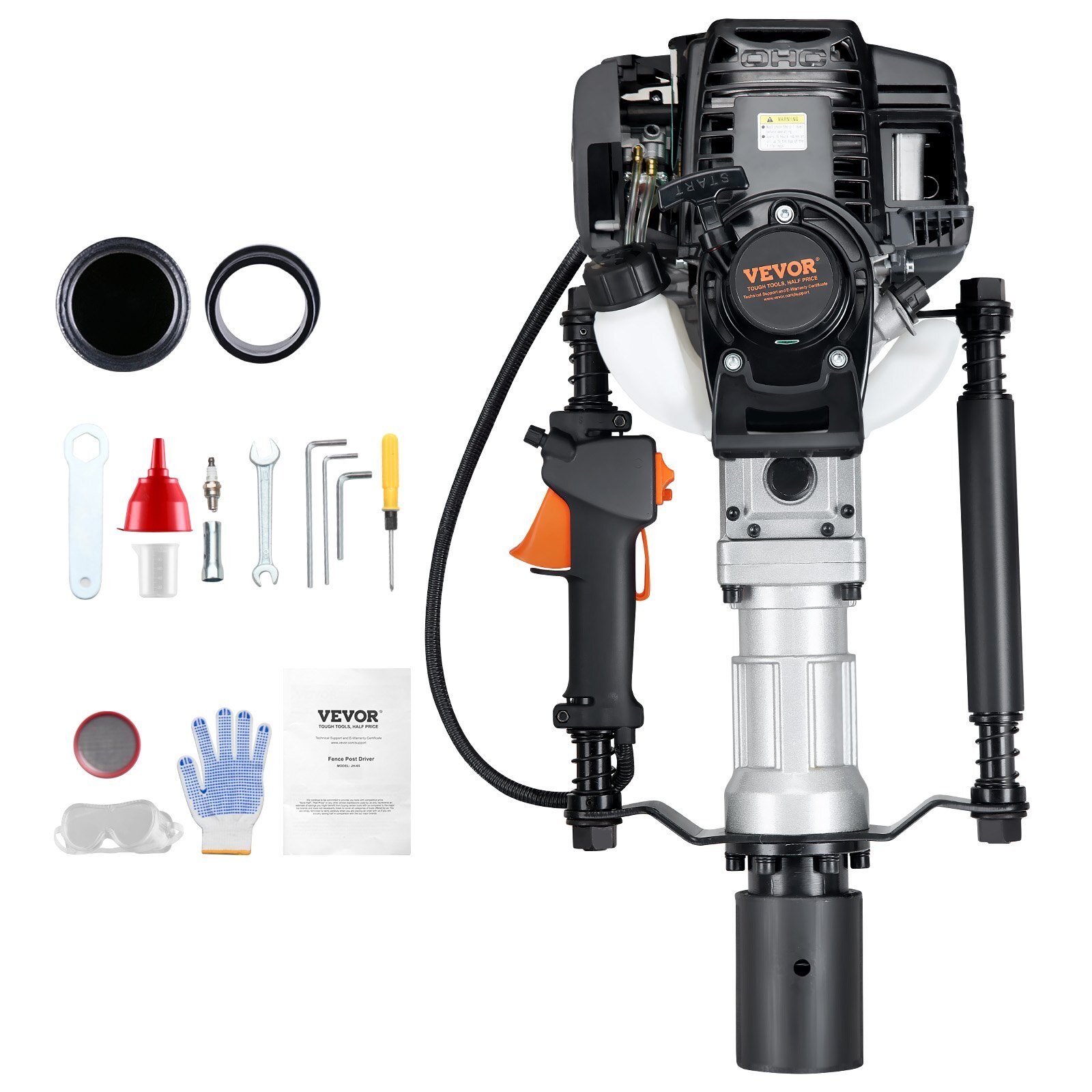 37,77 cm³ bensiinimootoriga T-posti ramm, 2 posti rammimispeaga (55/70 mm)