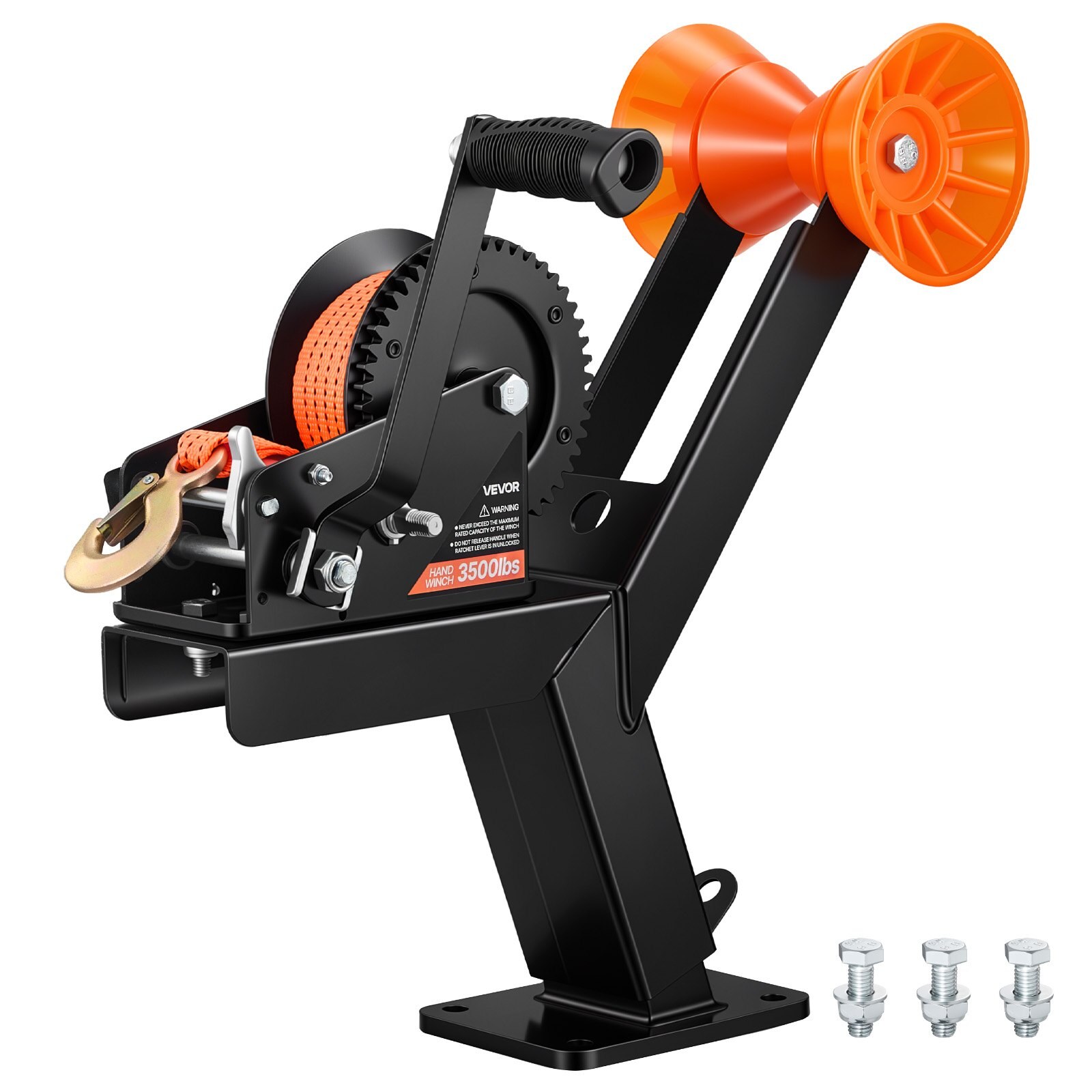 Paadihaagise vintsialus rullikuga, 1588 kg, 6,1 m oranž polüesterrihm