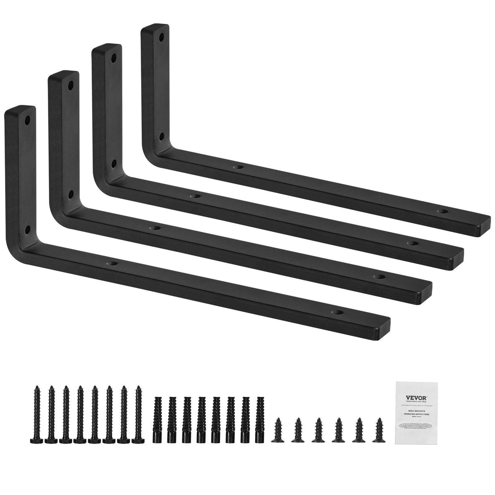 Riiuliklamber, 40,6 x 15,2 cm, 4 tk, vastupidavad ujuvad riiuliklambrid