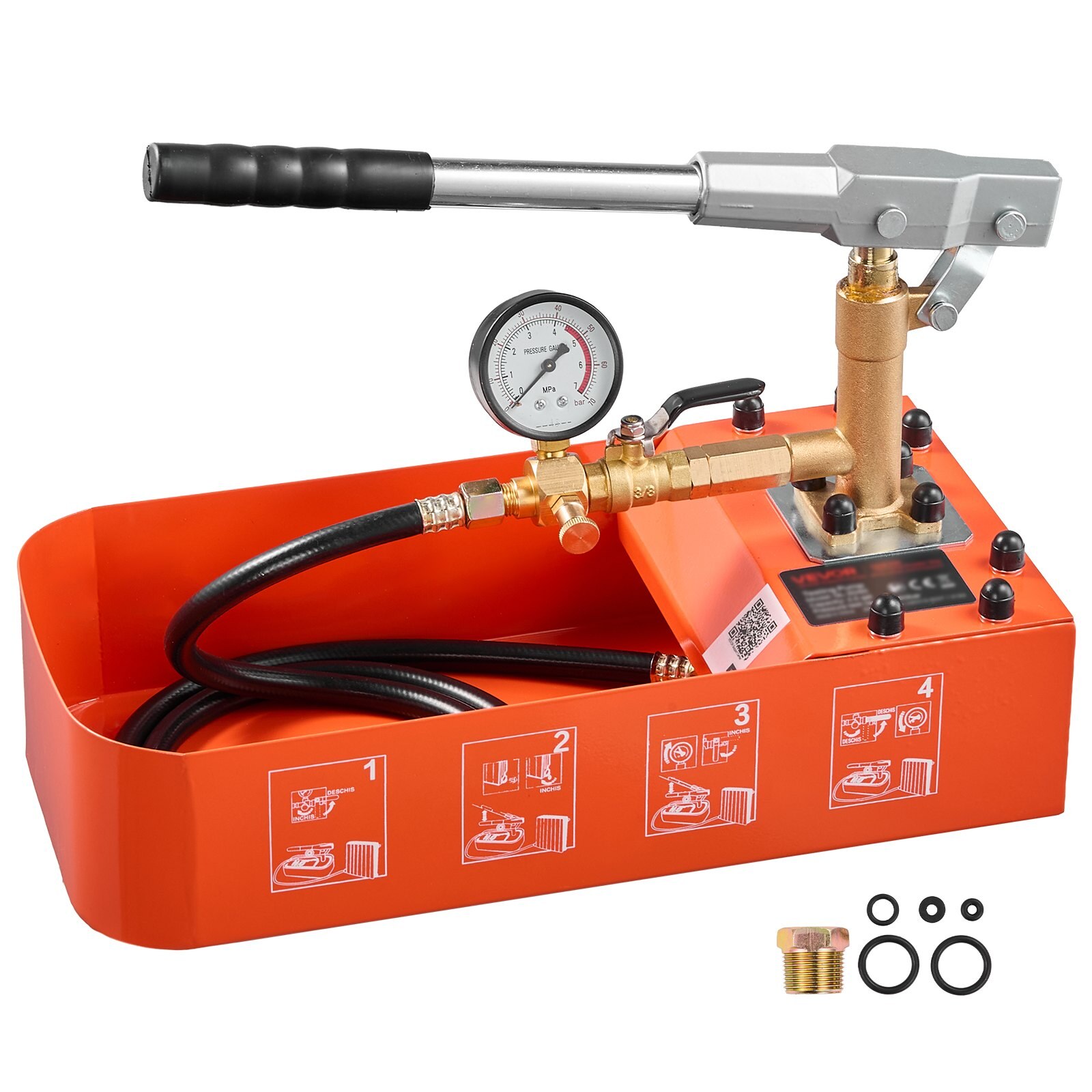 Hüdrostaatiline testpump 7,57 l hüdrauliline käsitsi veesurve tester