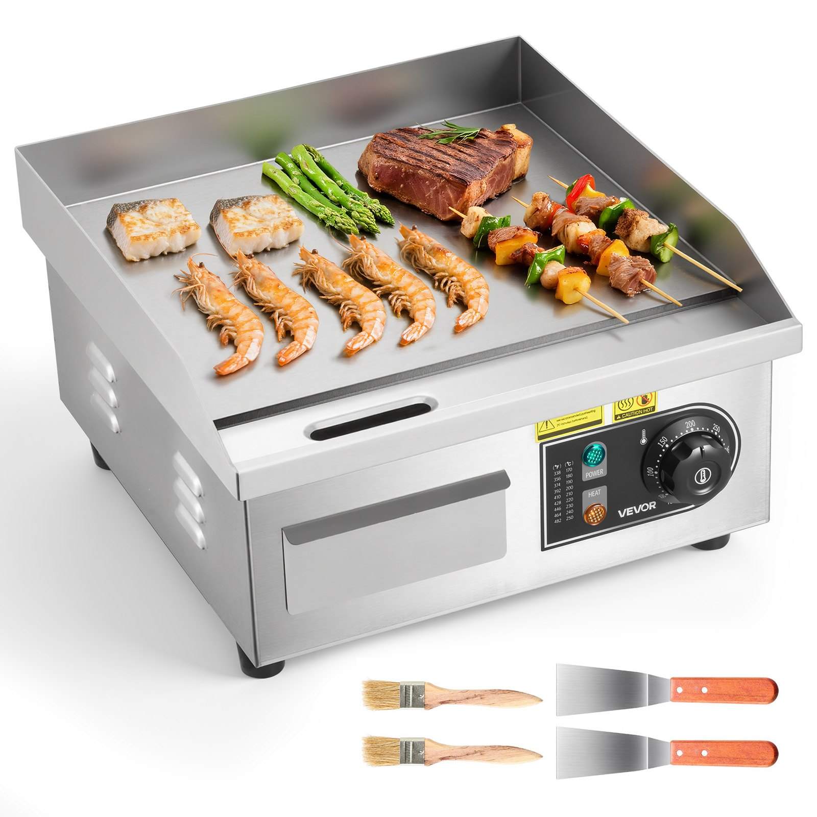 Elektrigrill, 355 x 300 mm, 2000 W, temperatuuri reguleerimine vahemikus 50-300 °C